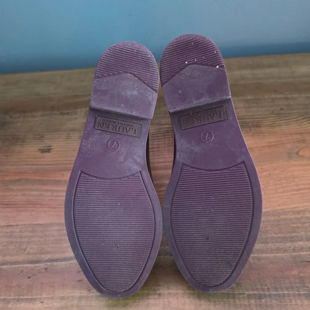 Lauren Ralph Lauren Womens Tally Rain Boots Purple Glossy Chelsea Size 7B
